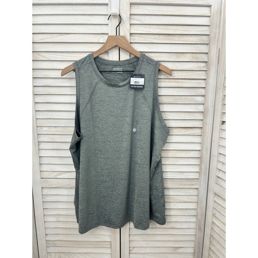 NEW Eddie Bauer Resolution High Neck Tank 2X Gray Activewear Sleeveless